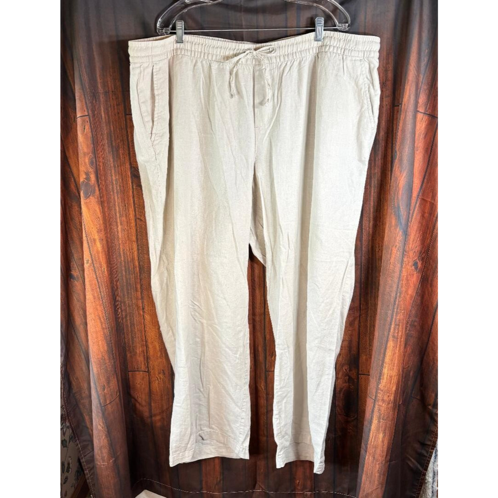 Old Navy Linen Blend Pants Women's Size‎ XXL Drawstring Straight Leg Beach Vacay